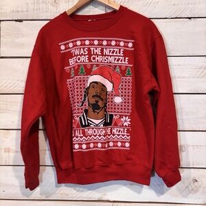 Twas The Nizzle Before Chrismizzle Ugly Christmas Unisex Crewneck Sweatshirt Red